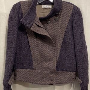Elegant Two-Tone Teddy Jacket by Lui Chantant Japanese‎ Designer 1980’s Vintage
